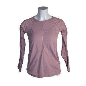 Athleta Seamless Long Sleeve Tee Dusty Pink Athletic Active Gym Yoga Medium?